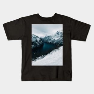 Geiranger Fjord in Norway on Moody Winter Day Kids T-Shirt